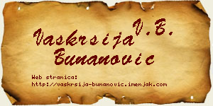 Vaskrsija Bunanović vizit kartica